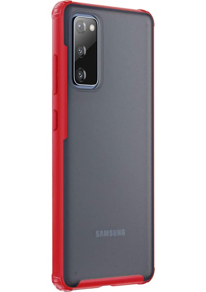 Samsung Galaxy S20 FE Kılıf Frosted Frame Kırmızı