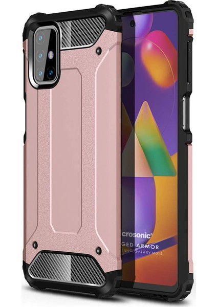 Samsung Galaxy M31s Kılıf Rugged Armor Rose Gold