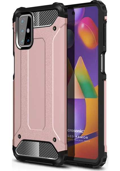 Samsung Galaxy M31s Kılıf Rugged Armor Rose Gold