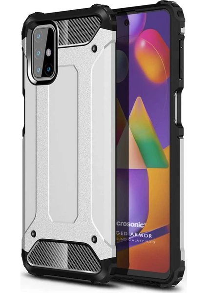 Samsung Galaxy M31s Kılıf Rugged Armor Gümüş