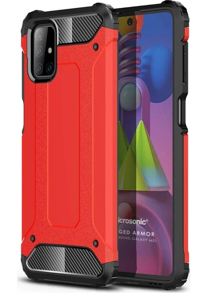 Samsung Galaxy M51 Kılıf Rugged Armor Kırmızı