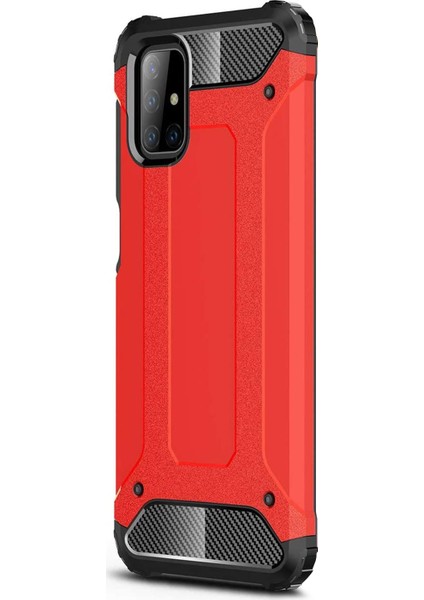 Samsung Galaxy M51 Kılıf Rugged Armor Kırmızı