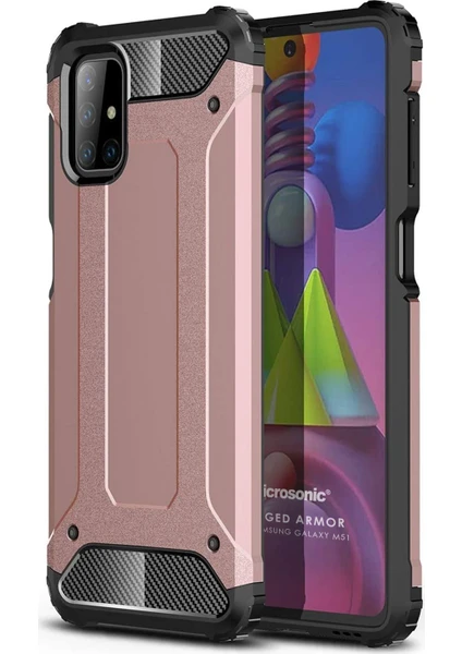 Samsung Galaxy M51 Kılıf Rugged Armor Rose Gold