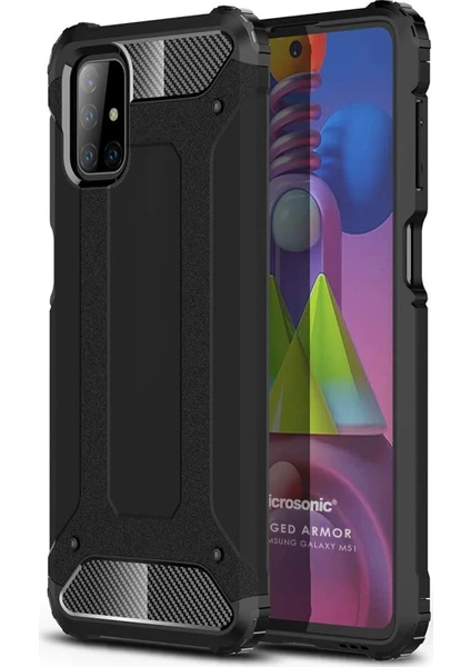 Samsung Galaxy M51 Kılıf Rugged Armor Siyah