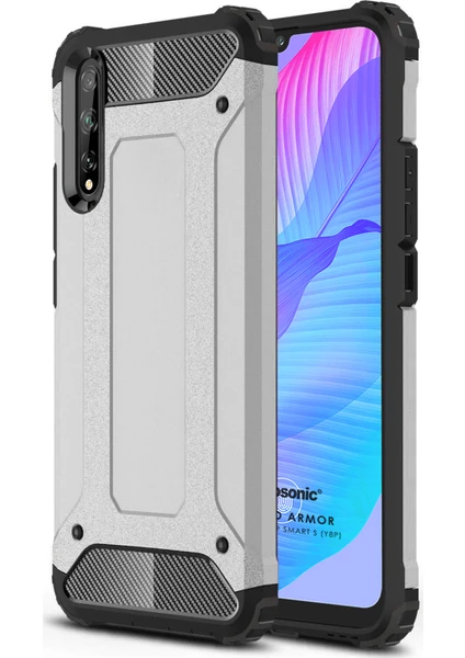 Huawei P Smart S Kılıf Rugged Armor Gümüş