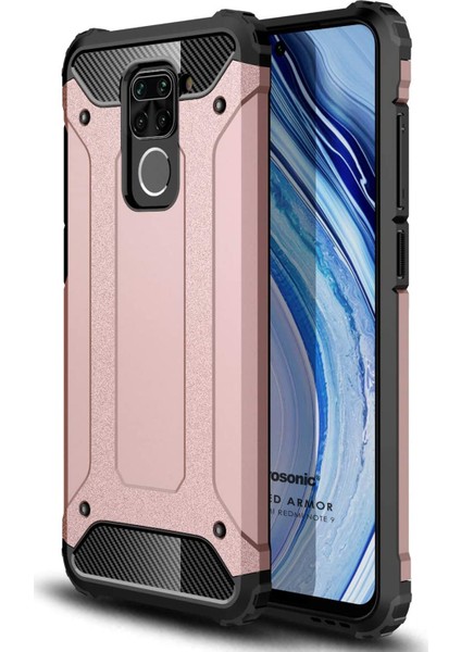Xiaomi Redmi Note 9 Kılıf Rugged Armor Rose Gold