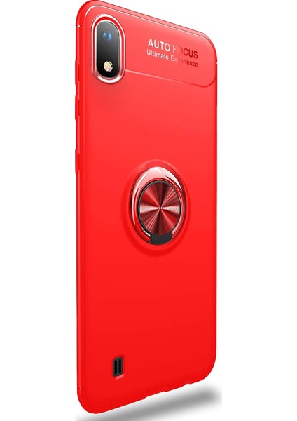 Samsung Galaxy A10 Kılıf Kickstand Ring Holder Kırmızı