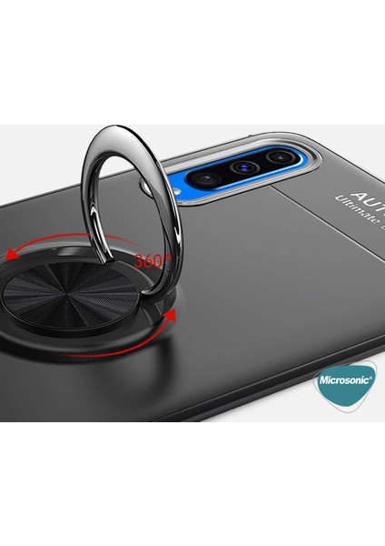 Samsung Galaxy A70 Kılıf Kickstand Ring Holder Lacivert