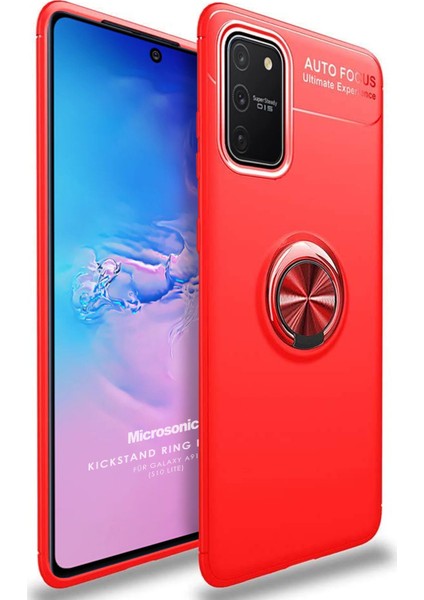 Samsung Galaxy A91 Kılıf Kickstand Ring Holder Kırmızı
