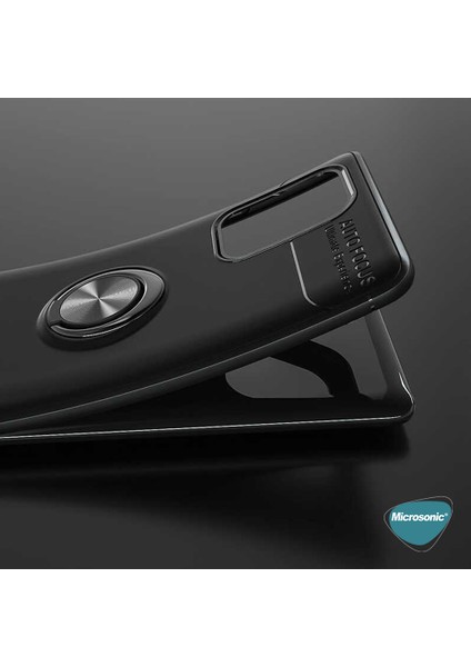 Samsung Galaxy A91 Kılıf Kickstand Ring Holder Siyah Rose fırsatları