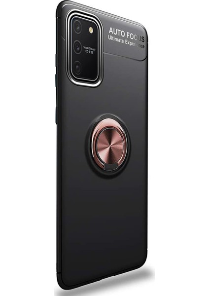 Samsung Galaxy A91 Kılıf Kickstand Ring Holder Siyah Rose fiyatları