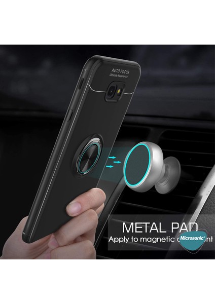 Samsung Galaxy J4 Core Kılıf Kickstand Ring Holder Siyah