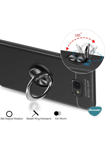 Samsung Galaxy J4 Core Kılıf Kickstand Ring Holder Siyah