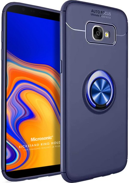 Samsung Galaxy J4 Core Kılıf Kickstand Ring Holder Lacivert