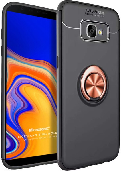 Samsung Galaxy J4 Core Kılıf Kickstand Ring Holder Siyah Rose