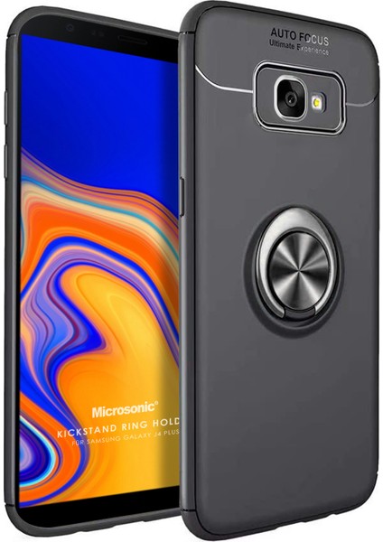Samsung Galaxy J4 Core Kılıf Kickstand Ring Holder Siyah
