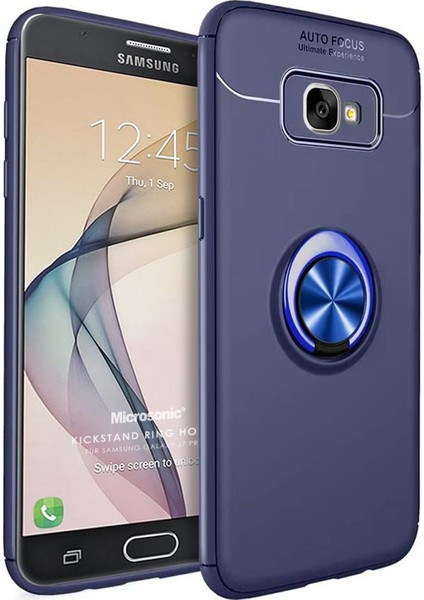Samsung Galaxy J7 Prime Kılıf Kickstand Ring Holder Lacivert