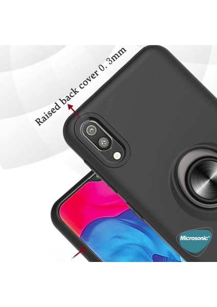 Samsung Galaxy M10 Kılıf Kickstand Ring Holder Kırmızı