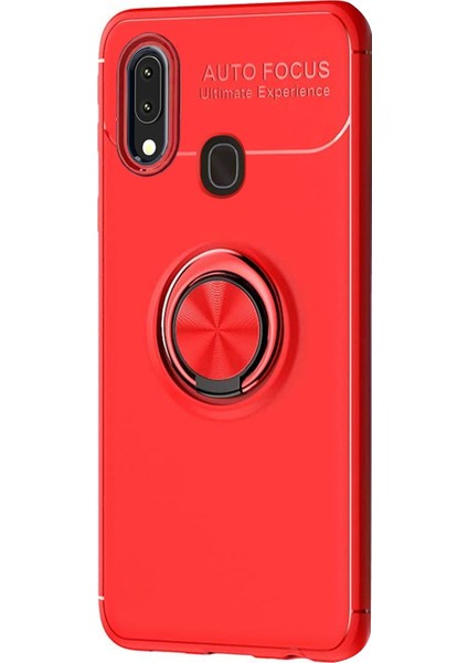 Samsung Galaxy M10s Kılıf Kickstand Ring Holder Kırmızı