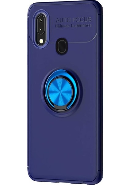 Samsung Galaxy M10s Kılıf Kickstand Ring Holder Lacivert