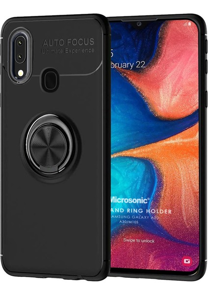 Samsung Galaxy M10s Kılıf Kickstand Ring Holder Siyah