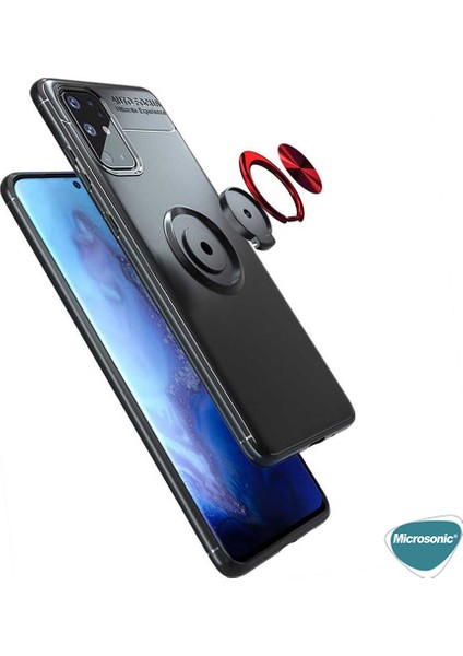 Samsung Galaxy M31 Kılıf Kickstand Ring Holder Lacivert