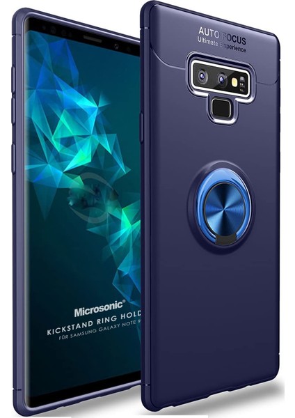Samsung Galaxy Note 9 Kılıf Kickstand Ring Holder Lacivert