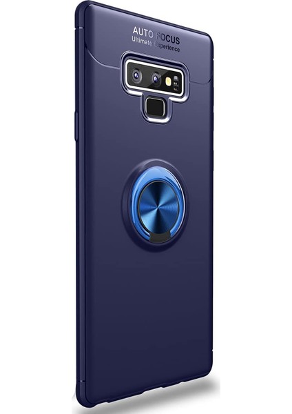 Samsung Galaxy Note 9 Kılıf Kickstand Ring Holder Lacivert