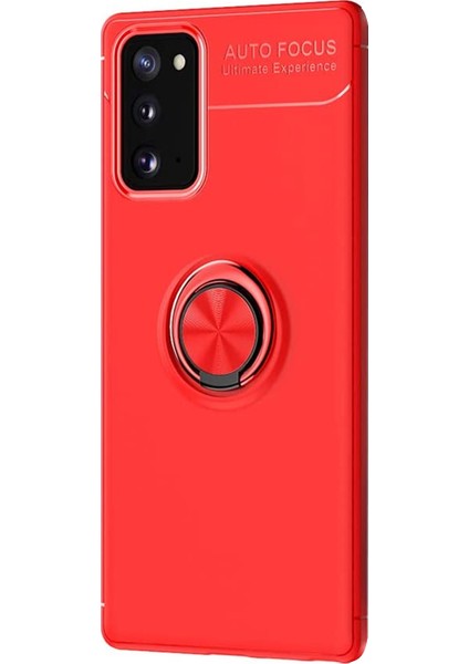 Samsung Galaxy Note 20 Kılıf Kickstand Ring Holder Kırmızı