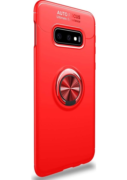 Samsung Galaxy S10e Kılıf Kickstand Ring Holder Kırmızı