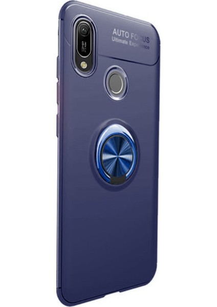 Huawei Honor 8A Kılıf Kickstand Ring Holder Lacivert