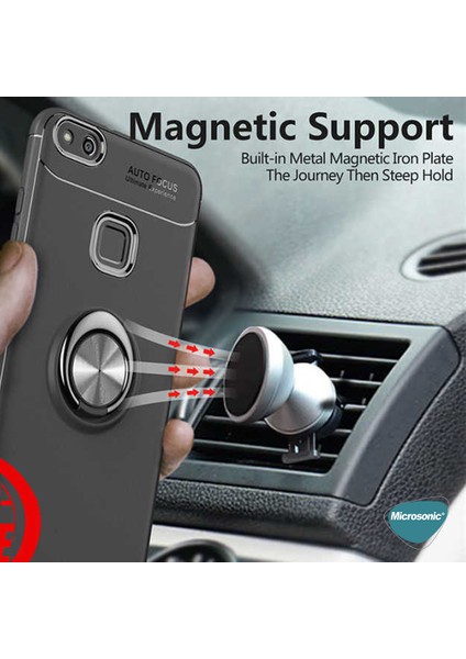 Huawei P10 Lite Kılıf Kickstand Ring Holder Lacivert modelleri