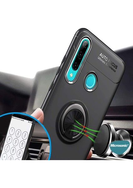 Huawei P30 Lite Kılıf Kickstand Ring Holder Lacivert