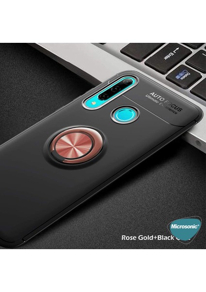 Huawei P30 Lite Kılıf Kickstand Ring Holder Lacivert