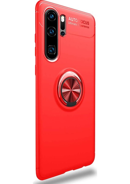 Huawei P30 Pro Kılıf Kickstand Ring Holder Kırmızı