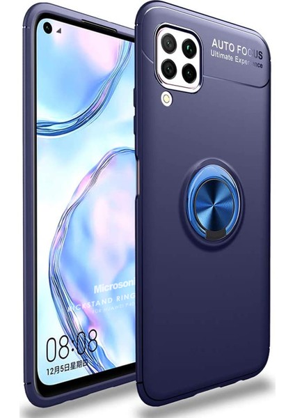 Huawei P40 Lite Kılıf Kickstand Ring Holder Lacivert