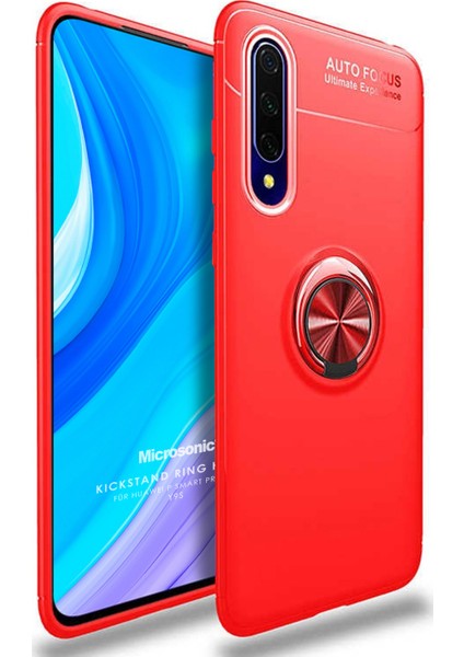 Huawei P Smart Pro Kılıf Kickstand Ring Holder Kırmızı