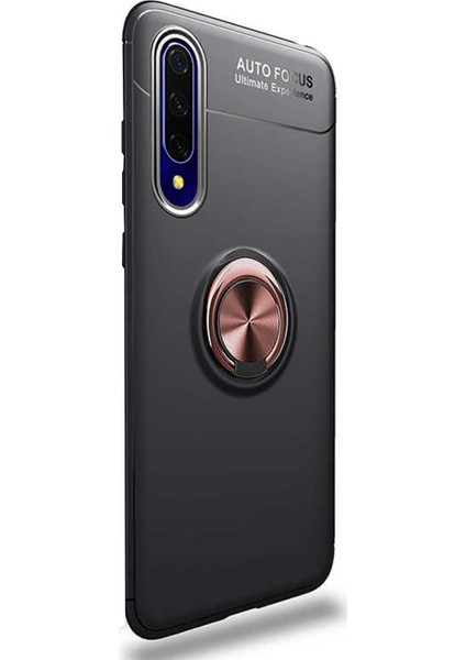 Huawei P Smart Pro Kılıf Kickstand Ring Holder Siyah Rose