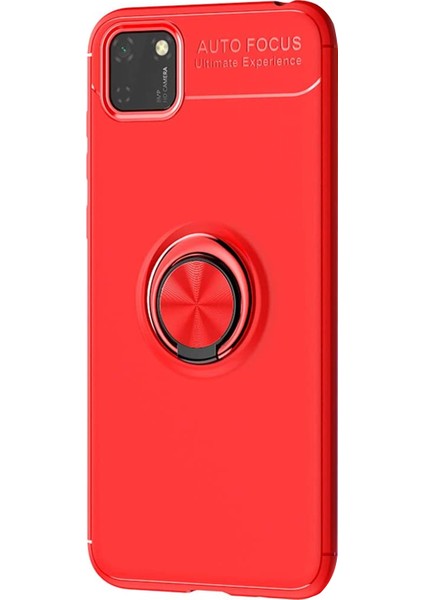 Huawei Y5P Kılıf Kickstand Ring Holder Kırmızı fiyatları