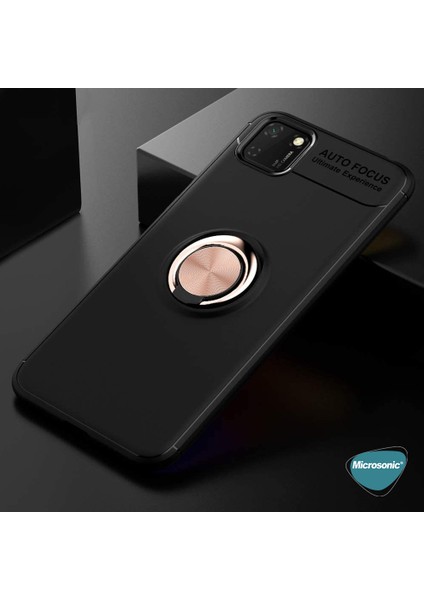 Huawei Y5P Kılıf Kickstand Ring Holder Siyah indirimleri