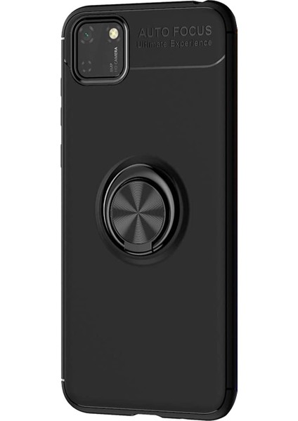 Huawei Y5P Kılıf Kickstand Ring Holder Siyah fiyatları