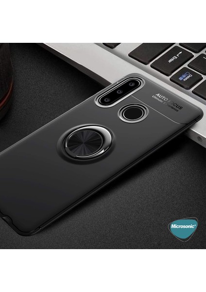 Huawei Y6P Kılıf Kickstand Ring Holder Kırmızı