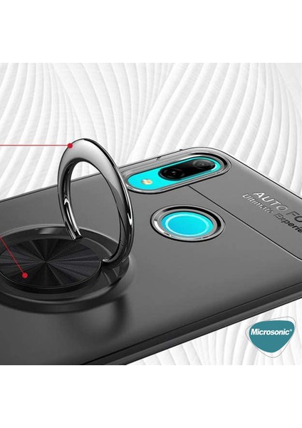 Huawei Y7 Prime 2019 Kılıf Kickstand Ring Holder Kırmızı