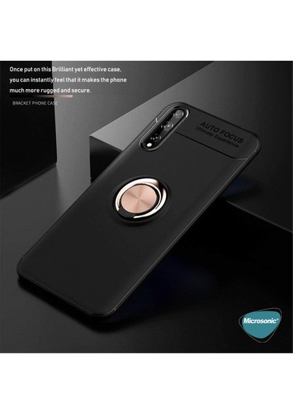 Huawei Y8P Kılıf Kickstand Ring Holder Kırmızı