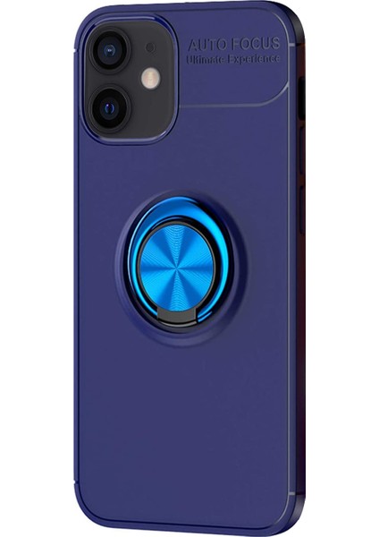 Apple iPhone 12 Mini Kılıf Kickstand Ring Holder Lacivert