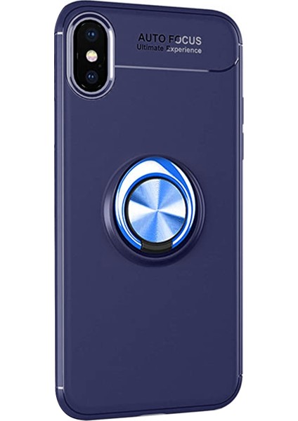 Apple iPhone X Kılıf Kickstand Ring Holder Lacivert fiyatları