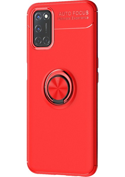 Oppo A92 Kılıf Kickstand Ring Holder Kırmızı fiyatları