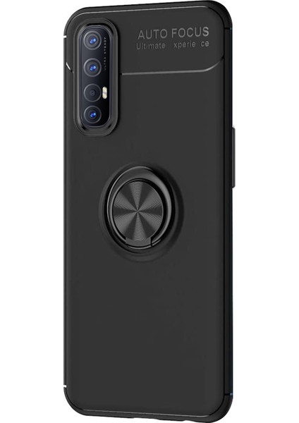 Oppo Reno 3 Pro Kılıf Kickstand Ring Holder Siyah