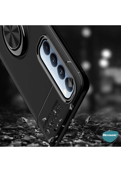 Oppo Reno 4 Pro Kılıf Kickstand Ring Holder Kırmızı