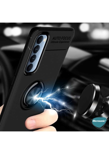 Oppo Reno 4 Pro Kılıf Kickstand Ring Holder Kırmızı